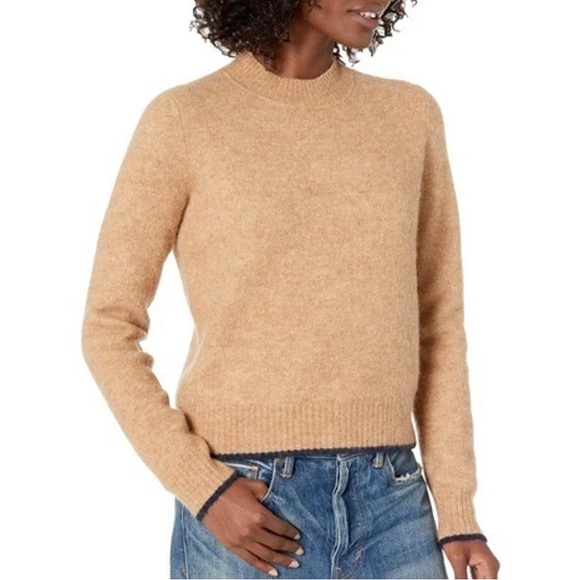 Vince Sweaters - VINCE Beige Contrast Tip Wool Alpaca Sweater S